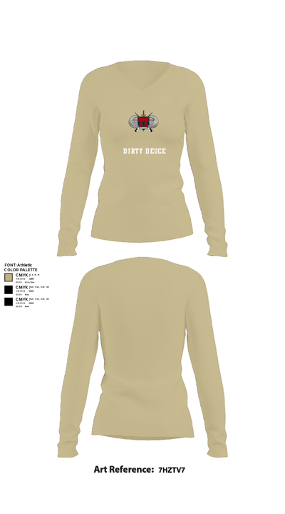 Dirty Deuce 1357112 Women's Long Sleeve V-neck Shirt - 82