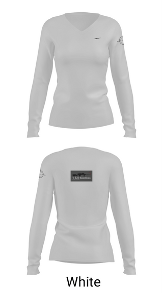 Womens Long Sleeve Vneck Shirt, T&D Munitions, , Teamtime, Team time, sublimation, custom sports apparel, team uniforms, spirit wear, spiritwear, sports uniforms, custom shirts, team store, custom team store, fundraiser sports, apparel fundraiser