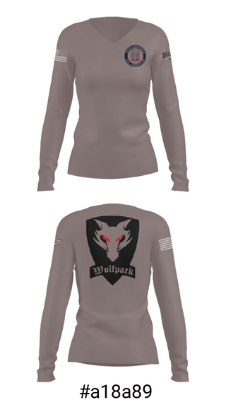 Women's Long Sleeve Vneck Shirt, 1-82nd CAB, Army, Teamtime, Team time, sublimation, custom sports apparel, team uniforms, spirit wear, spiritwear, sports uniforms, custom shirts, team store, custom team store, fundraiser sports, apparel fundraiser