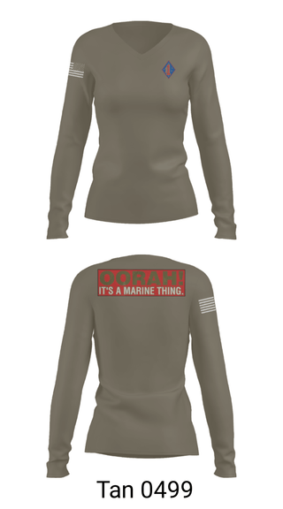 Women's Long Sleeve Vneck Shirt, 1st Marine Regiment, Marines, Teamtime, Team time, sublimation, custom sports apparel, team uniforms, spirit wear, spiritwear, sports uniforms, custom shirts, team store, custom team store, fundraiser sports, apparel fundraiser