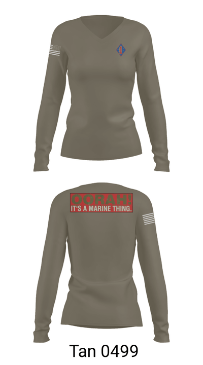 1st Marine Regiment 32808075 Women's Long Sleeve V-neck Shirt - 54