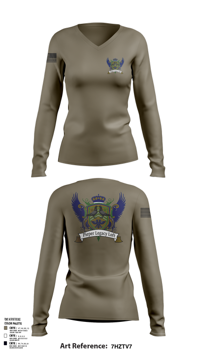 Pieper Legacy Loft 73382173 Women's Long Sleeve V-neck Shirt - 104