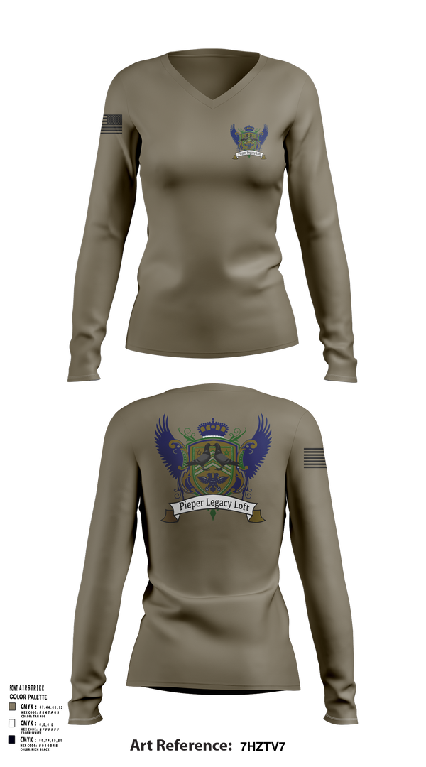 Womens Long Sleeve Vneck Shirt, Pieper Legacy Loft, , Teamtime, Team time, sublimation, custom sports apparel, team uniforms, spirit wear, spiritwear, sports uniforms, custom shirts, team store, custom team store, fundraiser sports, apparel fundraiser