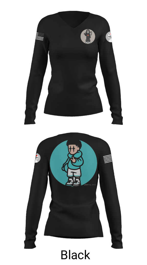 Women's Long Sleeve Vneck Shirt, T-Rex’s, Men's Basketball, Teamtime, Team time, sublimation, custom sports apparel, team uniforms, spirit wear, spiritwear, sports uniforms, custom shirts, team store, custom team store, fundraiser sports, apparel fundraiser