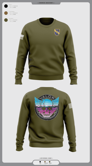 Crew Neck Sweatshirt, VALOR CO. 5BN, 1SFAB, Army, Teamtime, Team time, sublimation, custom sports apparel, team uniforms, spirit wear, spiritwear, sports uniforms, custom shirts, team store, custom team store, fundraiser sports, apparel fundraiser