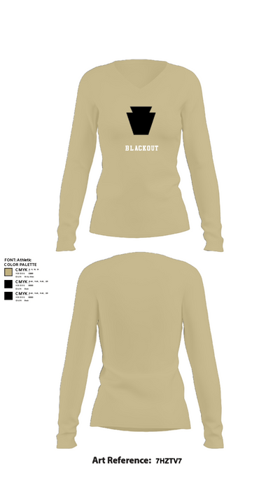 Blackout 17717609 Women's Long Sleeve V-neck Shirt - 78