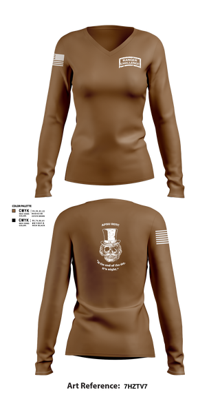 Womens Long Sleeve Vneck Shirt, APSU RANGER CHALLENGE, Army, Teamtime, Team time, sublimation, custom sports apparel, team uniforms, spirit wear, spiritwear, sports uniforms, custom shirts, team store, custom team store, fundraiser sports, apparel fundraiser