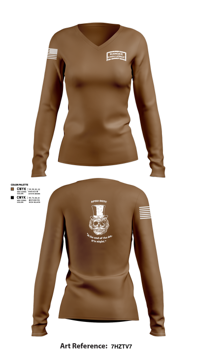 APSU RANGER CHALLENGE 6778670 Women's Long Sleeve V-neck Shirt - 2