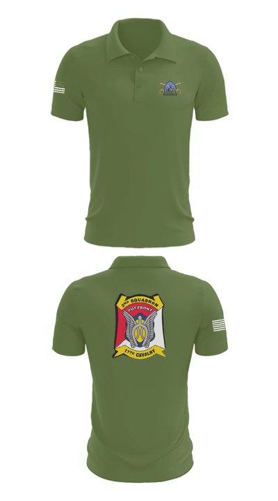 B Troop 2-17 Cav REGT 36740014 Short Sleeve Performance Polo - 47