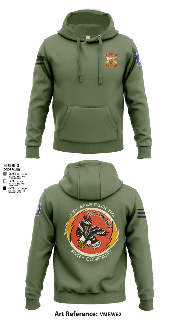 Hoodie, FCO 4-319 AFAR, 173 IBCT(A), Army, Teamtime, Team time, sublimation, custom sports apparel, team uniforms, spirit wear, spiritwear, sports uniforms, custom shirts, team store, custom team store, fundraiser sports, apparel fundraiser