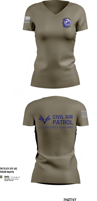 Womens Short Sleeve Vneck Shirt, VFW Post 8191Patrick Composite Squadron, Air Force, Teamtime, Team time, sublimation, custom sports apparel, team uniforms, spirit wear, spiritwear, sports uniforms, custom shirts, team store, custom team store, fundraiser sports, apparel fundraiser