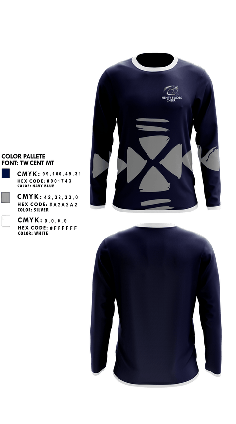 Long Sleeve Performance Shirt, Henry F Moss Middle School Cheer, Cheer, Teamtime, Team time, sublimation, custom sports apparel, team uniforms, spirit wear, spiritwear, sports uniforms, custom shirts, team store, custom team store, fundraiser sports, apparel fundraiser