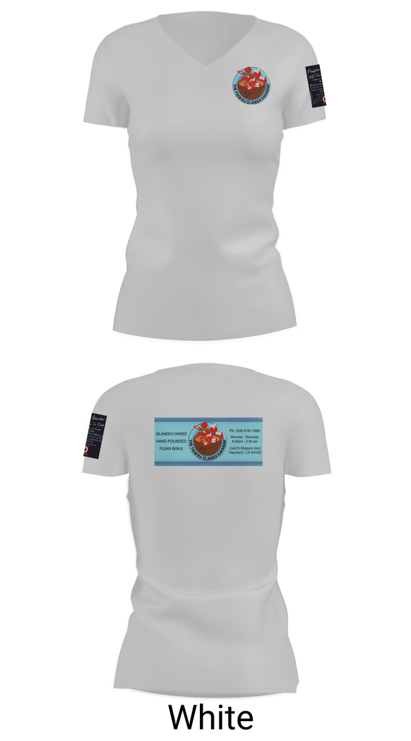 Womens Short Sleeve Vneck Shirt, The Pasifika Islander Kava Bar, , Teamtime, Team time, sublimation, custom sports apparel, team uniforms, spirit wear, spiritwear, sports uniforms, custom shirts, team store, custom team store, fundraiser sports, apparel fundraiser
