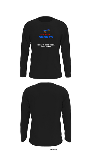 Long Sleeve Performance Shirt, Scarlett Middle School Cross Country, Cross Country, Teamtime, Team time, sublimation, custom sports apparel, team uniforms, spirit wear, spiritwear, sports uniforms, custom shirts, team store, custom team store, fundraiser sports, apparel fundraiser