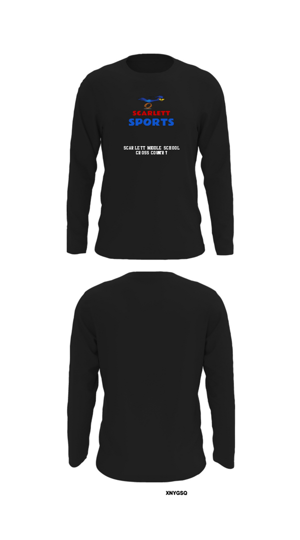 Long Sleeve Performance Shirt, Scarlett Middle School Cross Country, Cross Country, Teamtime, Team time, sublimation, custom sports apparel, team uniforms, spirit wear, spiritwear, sports uniforms, custom shirts, team store, custom team store, fundraiser sports, apparel fundraiser