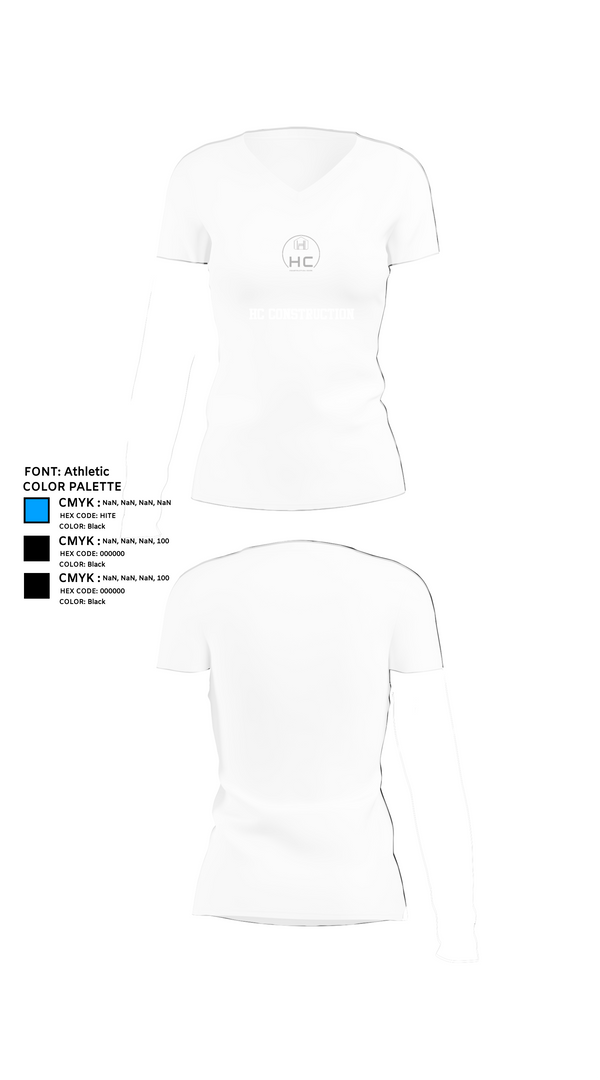 Womens Short Sleeve Vneck Shirt, HC CONSTRUCTION, , Teamtime, Team time, sublimation, custom sports apparel, team uniforms, spirit wear, spiritwear, sports uniforms, custom shirts, team store, custom team store, fundraiser sports, apparel fundraiser
