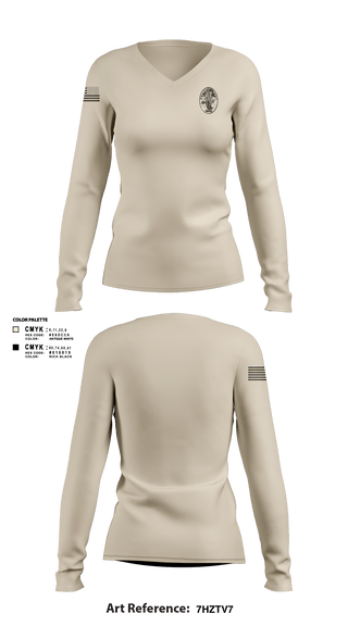 Womens Long Sleeve Vneck Shirt 1, SkullSquad, Army, Teamtime, Team time, sublimation, custom sports apparel, team uniforms, spirit wear, spiritwear, sports uniforms, custom shirts, team store, custom team store, fundraiser sports, apparel fundraiser