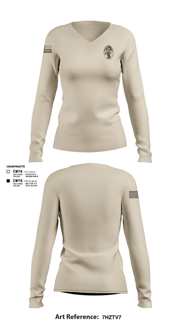 Womens Long Sleeve Vneck Shirt 1, SkullSquad, Army, Teamtime, Team time, sublimation, custom sports apparel, team uniforms, spirit wear, spiritwear, sports uniforms, custom shirts, team store, custom team store, fundraiser sports, apparel fundraiser