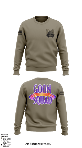 Crew Neck Sweatshirt, GOON SQUAD, Army, Teamtime, Team time, sublimation, custom sports apparel, team uniforms, spirit wear, spiritwear, sports uniforms, custom shirts, team store, custom team store, fundraiser sports, apparel fundraiser