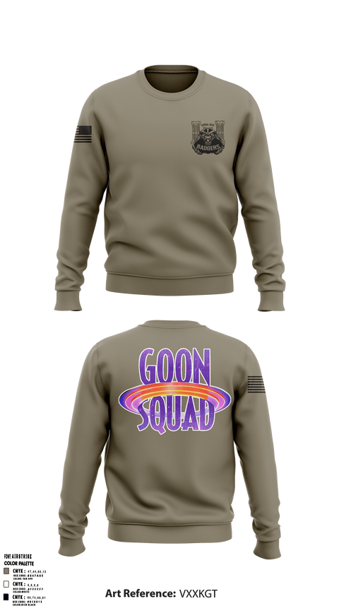 Crew Neck Sweatshirt, GOON SQUAD, Army, Teamtime, Team time, sublimation, custom sports apparel, team uniforms, spirit wear, spiritwear, sports uniforms, custom shirts, team store, custom team store, fundraiser sports, apparel fundraiser