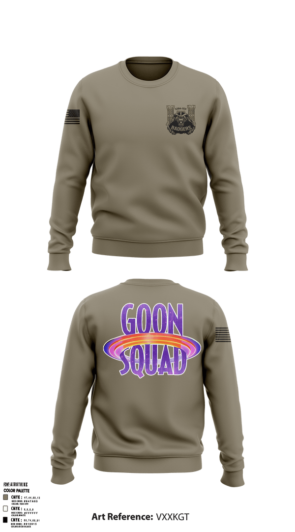 Crew Neck Sweatshirt, GOON SQUAD, Army, Teamtime, Team time, sublimation, custom sports apparel, team uniforms, spirit wear, spiritwear, sports uniforms, custom shirts, team store, custom team store, fundraiser sports, apparel fundraiser