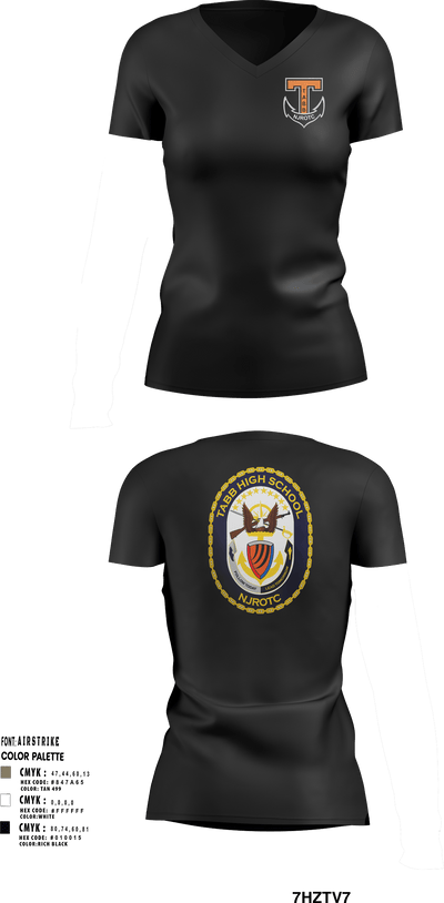 Tabb NJROTC 42524039 Women's Short Sleeve V-neck Shirt - 19