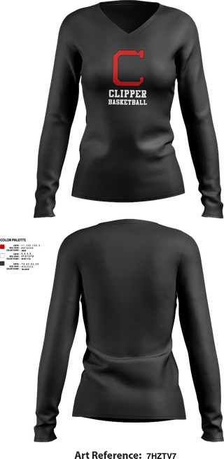 Womens Long Sleeve Vneck Shirt, Columbiana High School Basketball, Men's Basketball, Teamtime, Team time, sublimation, custom sports apparel, team uniforms, spirit wear, spiritwear, sports uniforms, custom shirts, team store, custom team store, fundraiser sports, apparel fundraiser