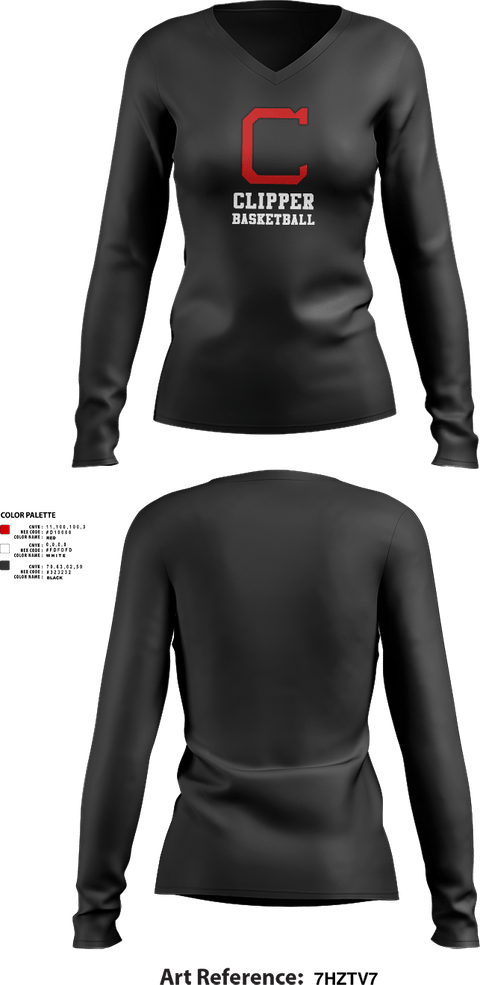 Womens Long Sleeve Vneck Shirt, Columbiana High School Basketball, Men's Basketball, Teamtime, Team time, sublimation, custom sports apparel, team uniforms, spirit wear, spiritwear, sports uniforms, custom shirts, team store, custom team store, fundraiser sports, apparel fundraiser