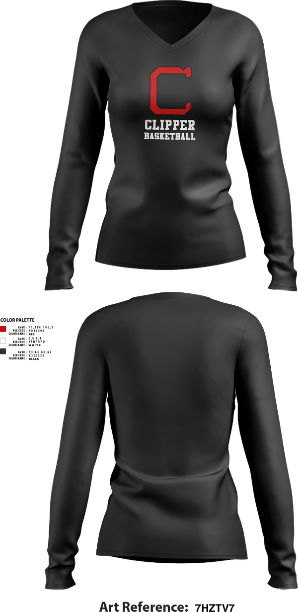 Womens Long Sleeve Vneck Shirt, Columbiana High School Basketball, Men's Basketball, Teamtime, Team time, sublimation, custom sports apparel, team uniforms, spirit wear, spiritwear, sports uniforms, custom shirts, team store, custom team store, fundraiser sports, apparel fundraiser