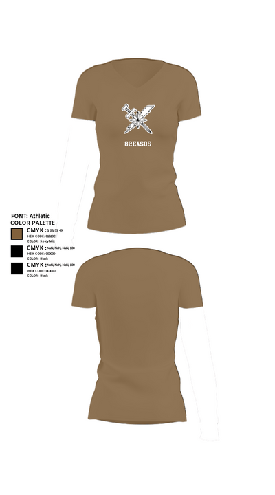 82EASOS 24073649 Women's Short Sleeve V-neck Shirt - 4