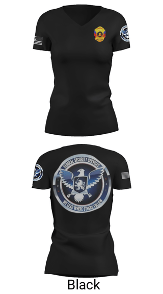 Women's Short Sleeve Vneck Shirt, TS FEDERAL PRIVATE SECURITY & BODYGUARD, Police, Teamtime, Team time, sublimation, custom sports apparel, team uniforms, spirit wear, spiritwear, sports uniforms, custom shirts, team store, custom team store, fundraiser sports, apparel fundraiser