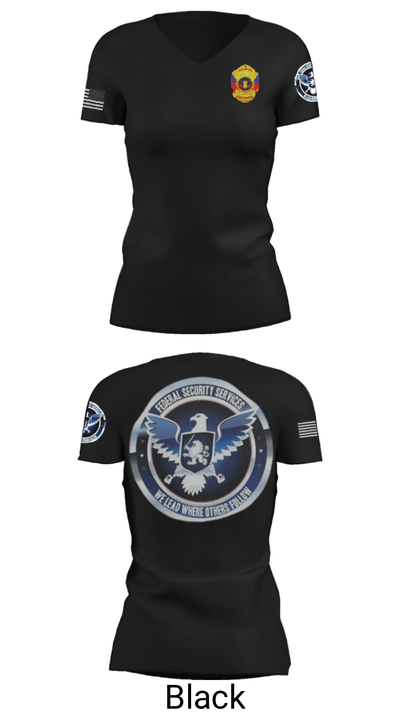 TS FEDERAL PRIVATE SECURITY & BODYGUARD 72741630 Women's Short Sleeve V-neck Shirt - 27