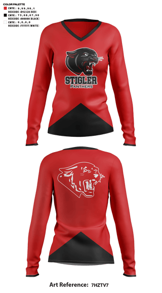 Womens Long Sleeve Vneck Shirt, Stigler Middle School Cheer, Cheer, Teamtime, Team time, sublimation, custom sports apparel, team uniforms, spirit wear, spiritwear, sports uniforms, custom shirts, team store, custom team store, fundraiser sports, apparel fundraiser