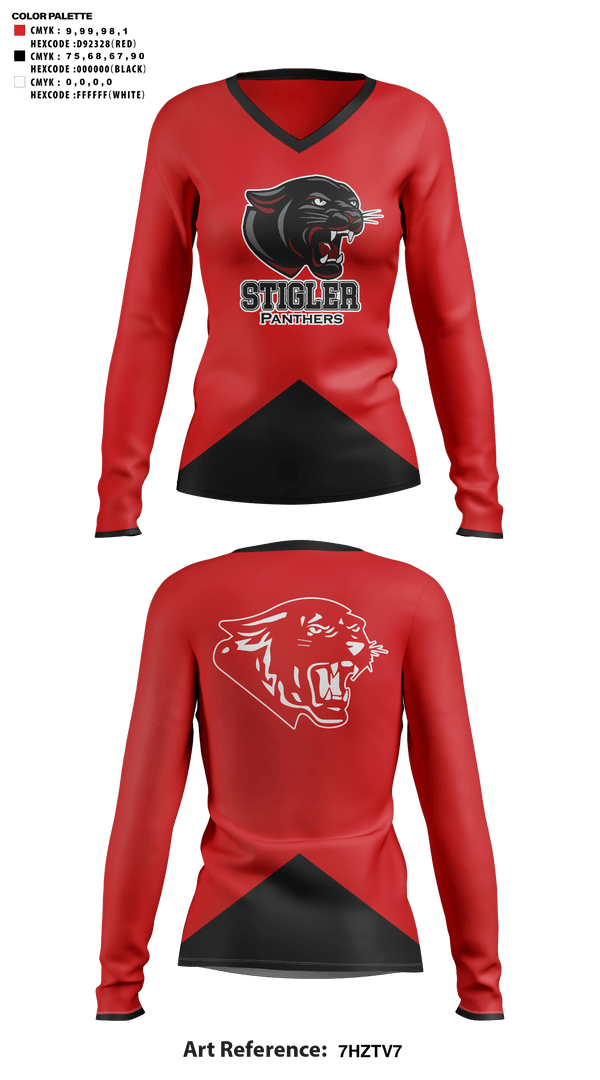 Womens Long Sleeve Vneck Shirt, Stigler Middle School Cheer, Cheer, Teamtime, Team time, sublimation, custom sports apparel, team uniforms, spirit wear, spiritwear, sports uniforms, custom shirts, team store, custom team store, fundraiser sports, apparel fundraiser