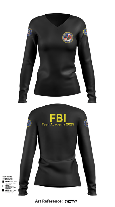 FBI Citizens Academy 38142590 Women's Long Sleeve V-neck Shirt - 101
