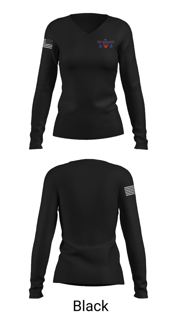 Womens Long Sleeve Vneck Shirt, Top Gun, Spirit Store, Teamtime, Team time, sublimation, custom sports apparel, team uniforms, spirit wear, spiritwear, sports uniforms, custom shirts, team store, custom team store, fundraiser sports, apparel fundraiser