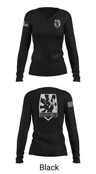 Womens Long Sleeve Vneck Shirt, Dead Rabbits, , Teamtime, Team time, sublimation, custom sports apparel, team uniforms, spirit wear, spiritwear, sports uniforms, custom shirts, team store, custom team store, fundraiser sports, apparel fundraiser