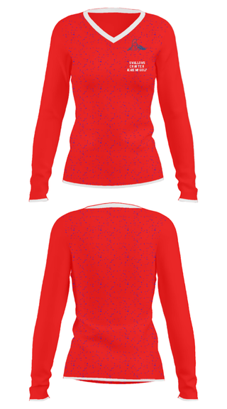 Women's Long Sleeve Vneck Shirt, Swallows Charter Academy Golf, Golf, Teamtime, Team time, sublimation, custom sports apparel, team uniforms, spirit wear, spiritwear, sports uniforms, custom shirts, team store, custom team store, fundraiser sports, apparel fundraiser