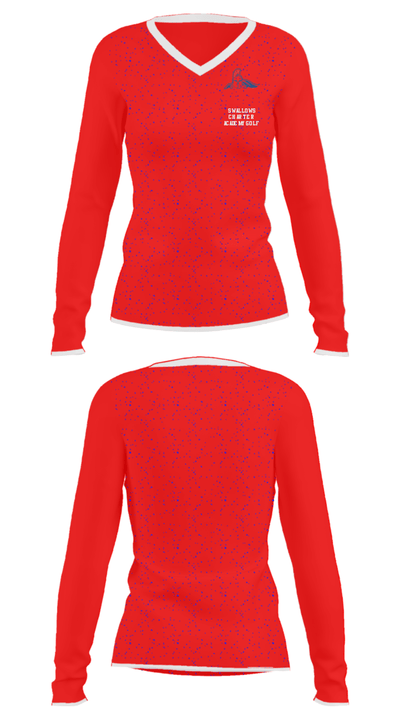 Swallows Charter Academy Golf 92725083 Women's Long Sleeve V-neck Shirt - 39