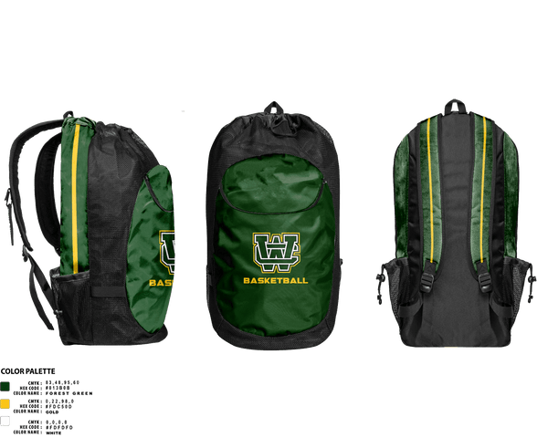Gear Bag, Wilkes Central High School Basketball, Men's Basketball, Teamtime, Team time, sublimation, custom sports apparel, team uniforms, spirit wear, spiritwear, sports uniforms, custom shirts, team store, custom team store, fundraiser sports, apparel fundraiser