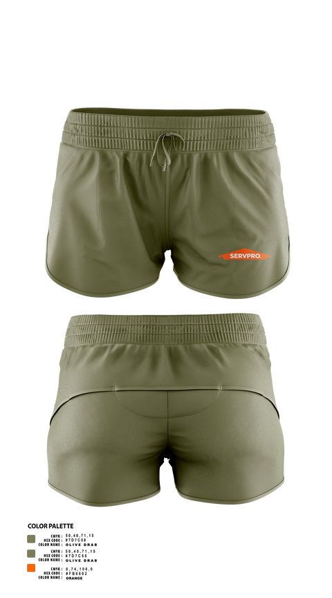 Womens Shorts, Servpro, , Teamtime, Team time, sublimation, custom sports apparel, team uniforms, spirit wear, spiritwear, sports uniforms, custom shirts, team store, custom team store, fundraiser sports, apparel fundraiser