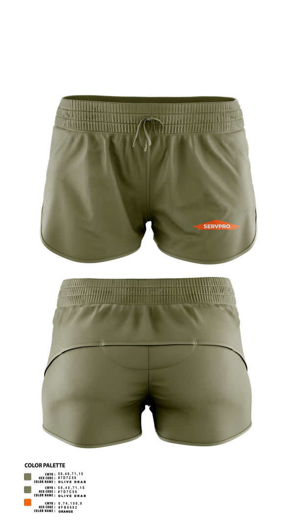 Womens Shorts, Servpro, , Teamtime, Team time, sublimation, custom sports apparel, team uniforms, spirit wear, spiritwear, sports uniforms, custom shirts, team store, custom team store, fundraiser sports, apparel fundraiser