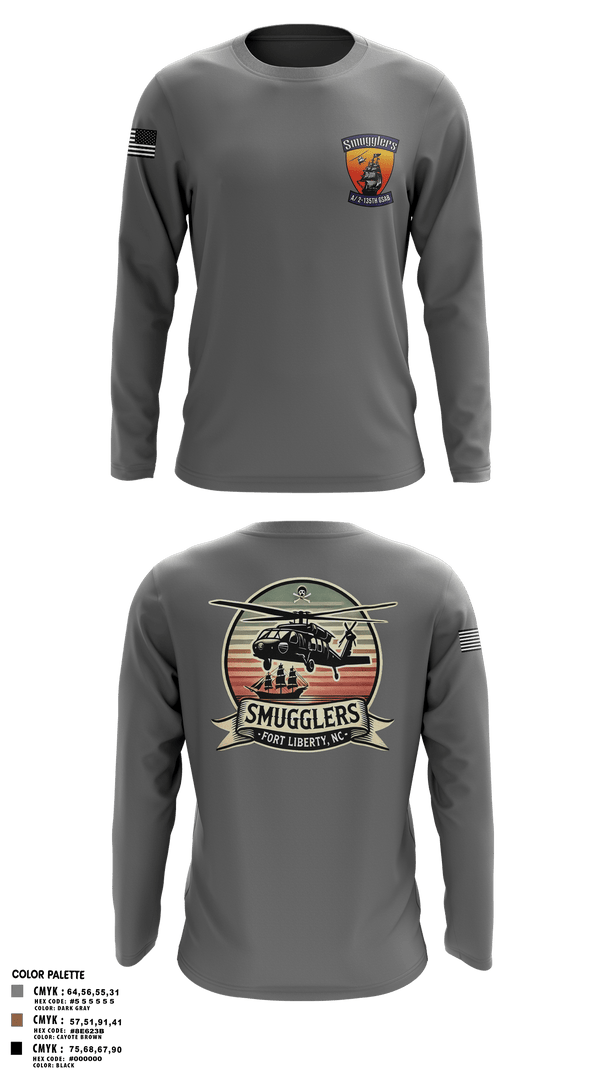 Long Sleeve Performance Shirt, A/2135th GSAB “SMUGGLERS”, Army, Teamtime, Team time, sublimation, custom sports apparel, team uniforms, spirit wear, spiritwear, sports uniforms, custom shirts, team store, custom team store, fundraiser sports, apparel fundraiser