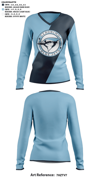 Womens Long Sleeve Vneck Shirt, Geronimo High School Cheer, Cheer, Teamtime, Team time, sublimation, custom sports apparel, team uniforms, spirit wear, spiritwear, sports uniforms, custom shirts, team store, custom team store, fundraiser sports, apparel fundraiser