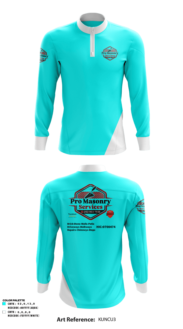 Quarter Zip Jacket, Pro Masonry Services LLC, , Teamtime, Team time, sublimation, custom sports apparel, team uniforms, spirit wear, spiritwear, sports uniforms, custom shirts, team store, custom team store, fundraiser sports, apparel fundraiser