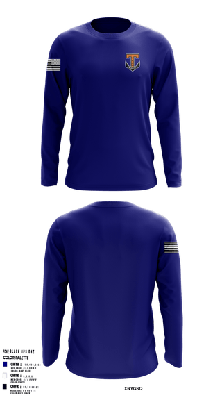 Long Sleeve Performance Shirt, Tabb NJROTC, Navy, Teamtime, Team time, sublimation, custom sports apparel, team uniforms, spirit wear, spiritwear, sports uniforms, custom shirts, team store, custom team store, fundraiser sports, apparel fundraiser