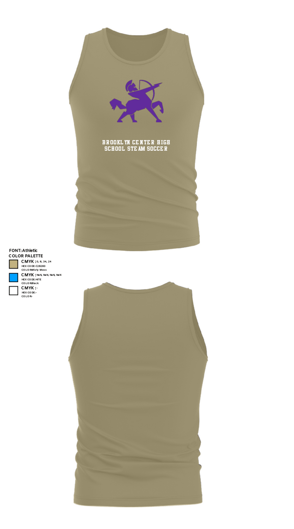 Tank Top, Brooklyn Center High School Steam Soccer, Men's Soccer, Teamtime, Team time, sublimation, custom sports apparel, team uniforms, spirit wear, spiritwear, sports uniforms, custom shirts, team store, custom team store, fundraiser sports, apparel fundraiser