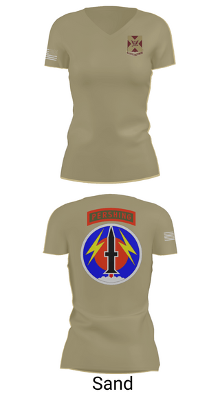 Womens Short Sleeve Vneck Shirt, 4/9 Field Artillery 56 Command (Pershing), Army, Teamtime, Team time, sublimation, custom sports apparel, team uniforms, spirit wear, spiritwear, sports uniforms, custom shirts, team store, custom team store, fundraiser sports, apparel fundraiser