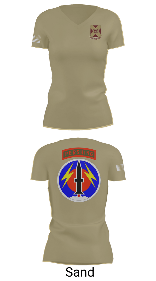 Womens Short Sleeve Vneck Shirt, 4/9 Field Artillery 56 Command (Pershing), Army, Teamtime, Team time, sublimation, custom sports apparel, team uniforms, spirit wear, spiritwear, sports uniforms, custom shirts, team store, custom team store, fundraiser sports, apparel fundraiser