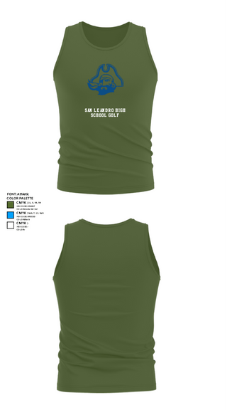 Tank Top, San Leandro High School Golf, Golf, Teamtime, Team time, sublimation, custom sports apparel, team uniforms, spirit wear, spiritwear, sports uniforms, custom shirts, team store, custom team store, fundraiser sports, apparel fundraiser